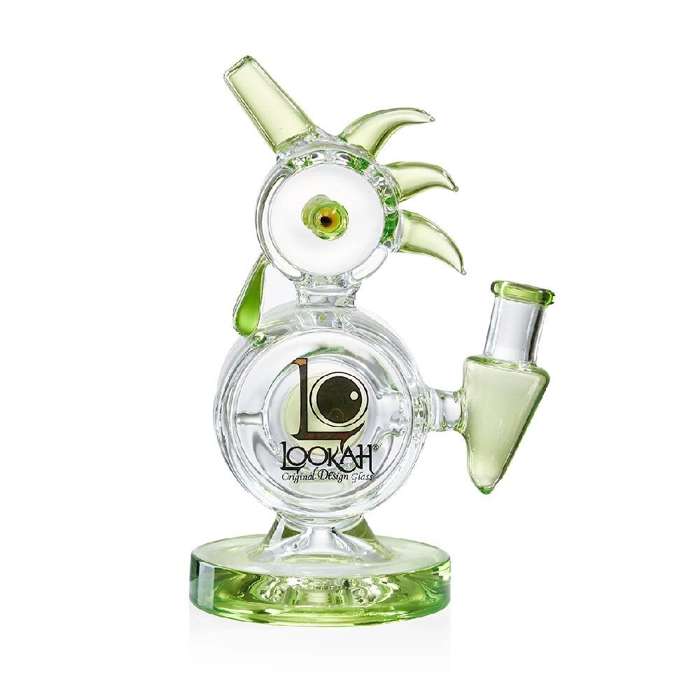 Lookah Percolator Rooster Glass Water Pipe Mini Dab Rig Green