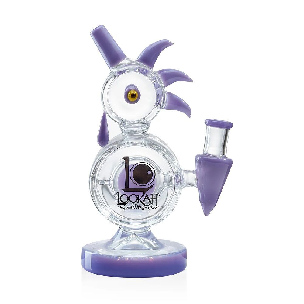 Lookah Percolator Rooster Glass Water Pipe Mini Dab Rig Purple