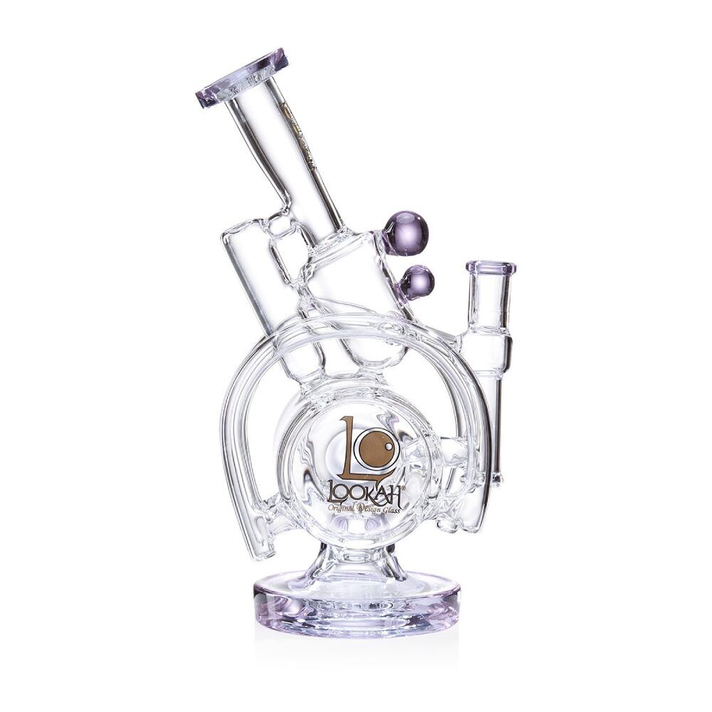 Lookah (Dab Rig) 14″ Recycler Orbital Double Chamber Water Pipe Purple