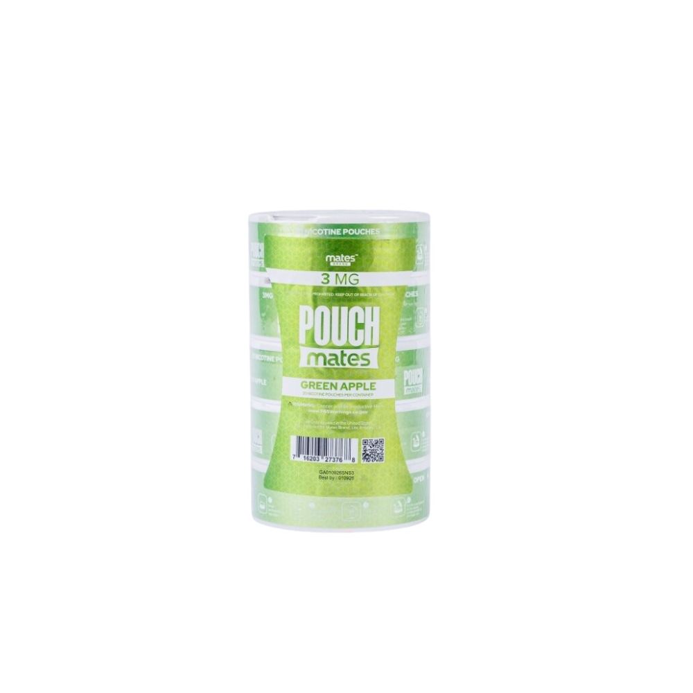 PouchMates Nicotine Pouches (5-Can Pack) - Green Apple