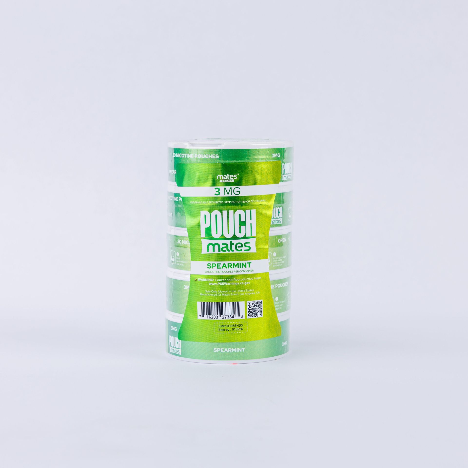 PouchMates Nicotine Pouches (5-Can Pack) - Spearmint