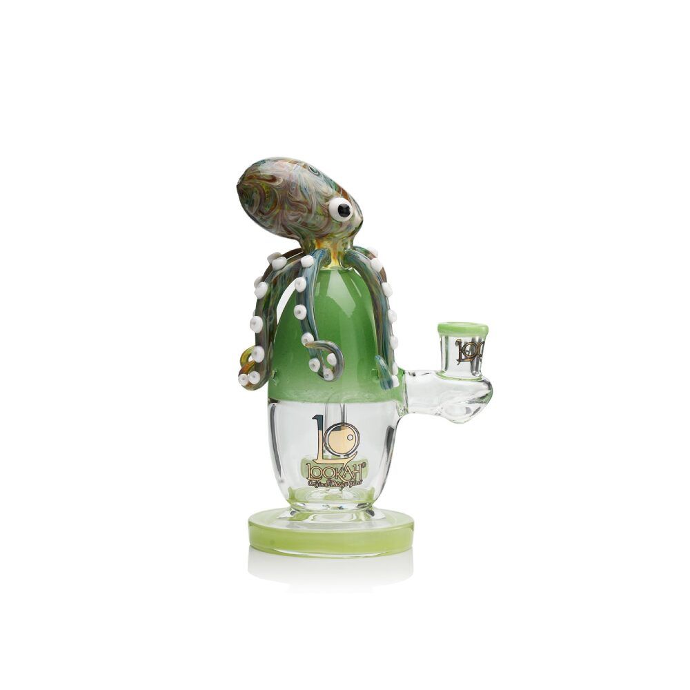 Lookah 10” Cute Unique Percolator Octopus Glass Bong Green