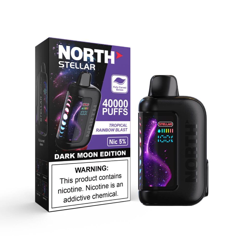 North Stellar Dark Moon Edition 40k Disposable - Tropical Rainbow Blast with packaging