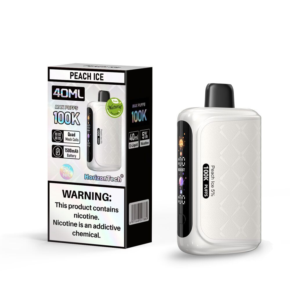 Horizon 100K Disposable Peach Ice with packaging