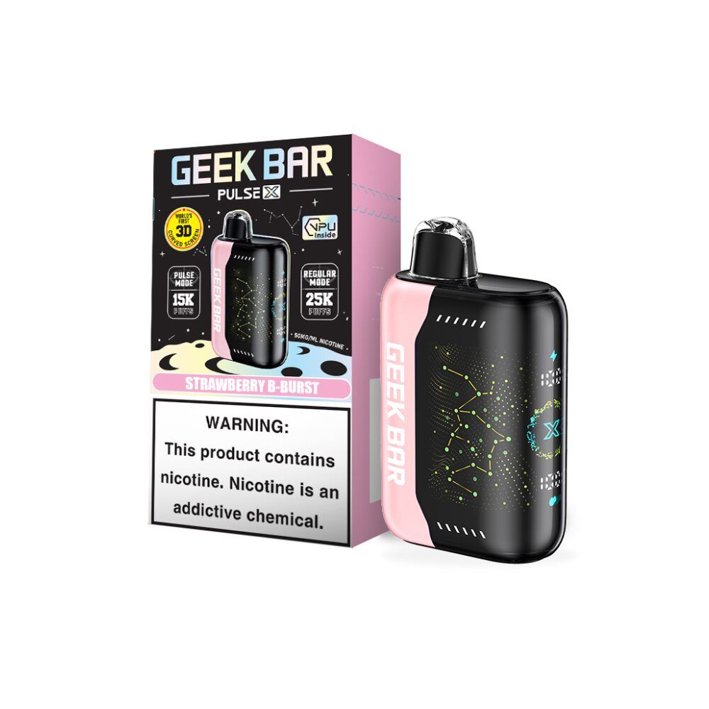Geek Bar Pulse X LE 25K Disposable strawberry b-burst with packaging