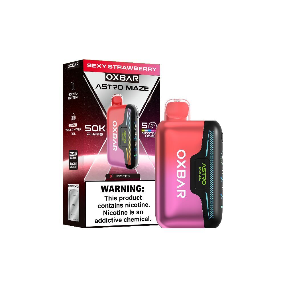 Oxbar Astro Maze 50K Disposable Sexy Strawberry with packaging