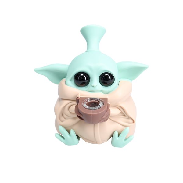 Non branded SHP12 Baby Yoda Silicone Hand Pipe brown