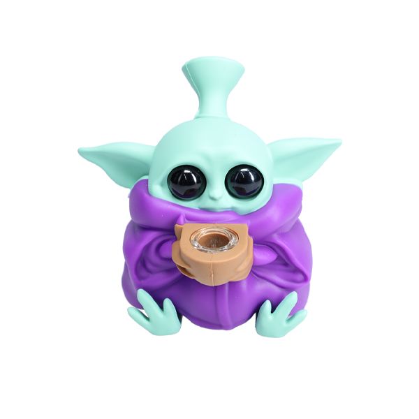 Non branded SHP12 Baby Yoda Silicone Hand Pipe purple
