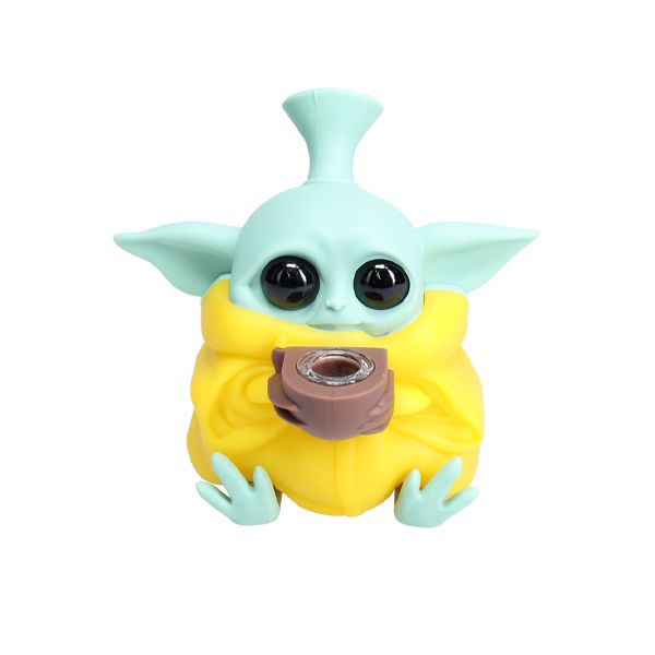 Non branded SHP12 Baby Yoda Silicone Hand Pipe yellow