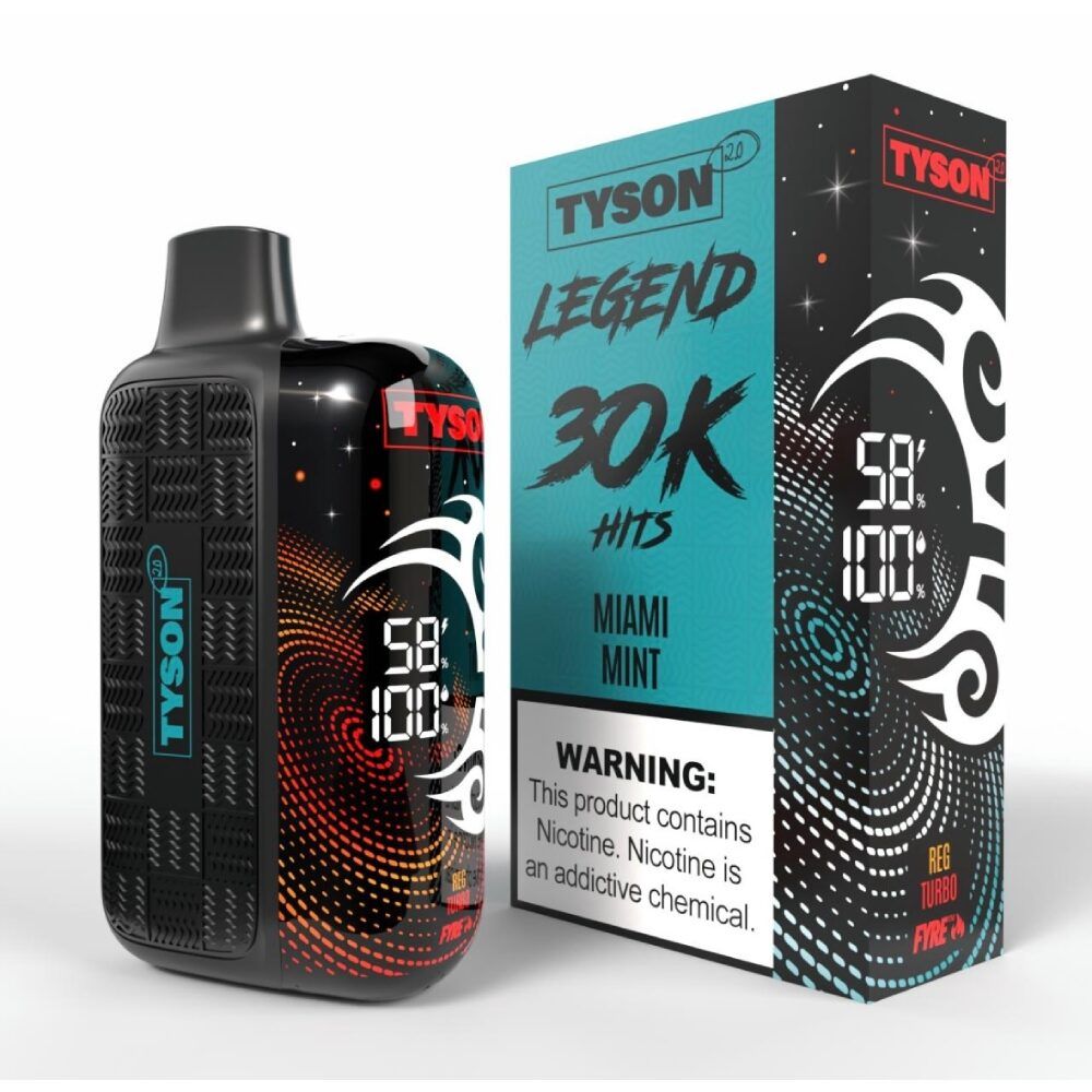 Tyson 2.0 Legend 30K Disposable Miami Mint with packaing