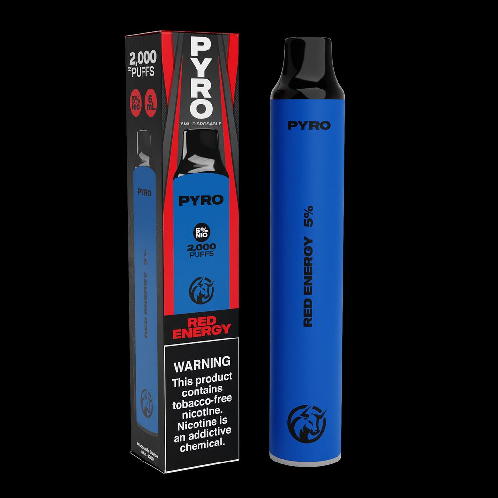 Pyro Disposable | 2000 Puffs | 6mL Red Energy with Packaging
