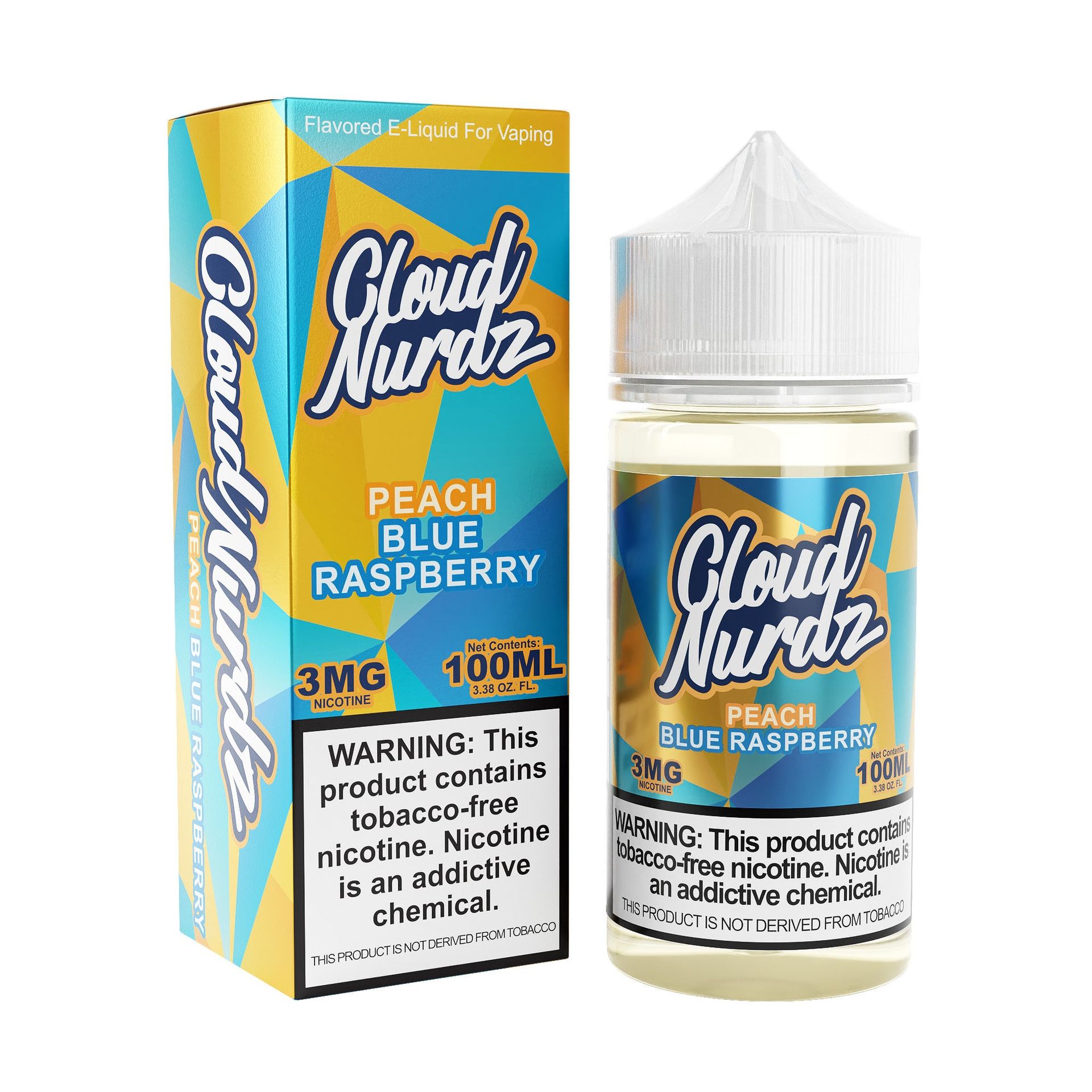 Cloud Nurdz - Peach Blue Razz - 100mL with packaging