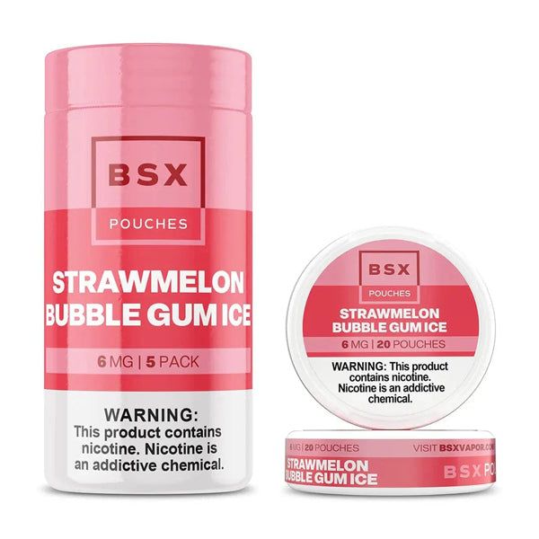 Basix Nicotine Pouches (20ct Can)(5-Can Pack) strawberry bubble gum ice