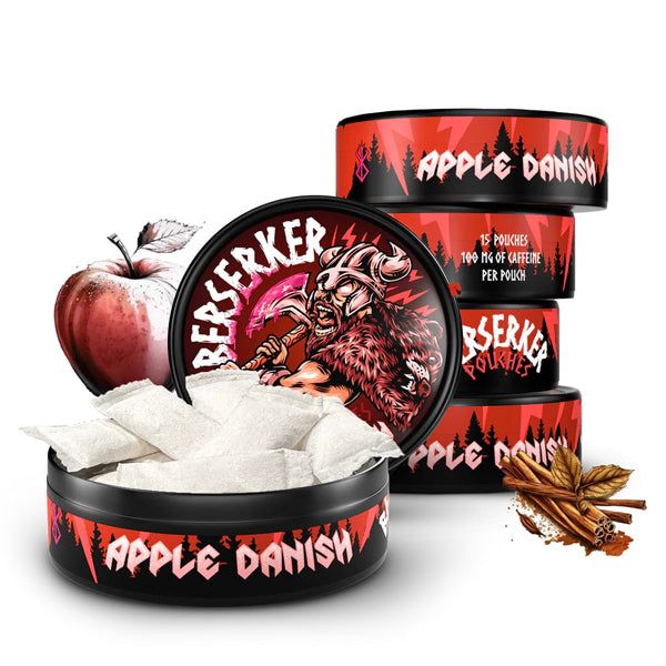 Berserker Caffeine Pouches (5-Can Pack) Apple Danish