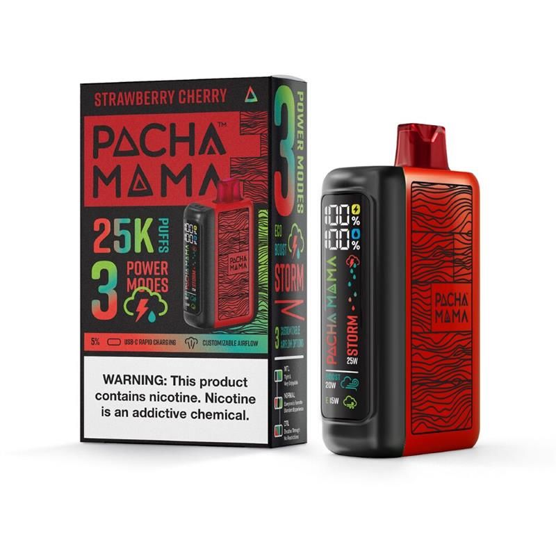 Pachamama 25K Disposable - Strawberry Cherry with packaging