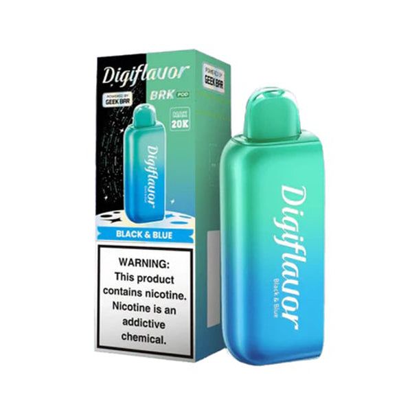 Geek Bar Digi Flavor BRK Pods 20K Disposable black and blue with packaging