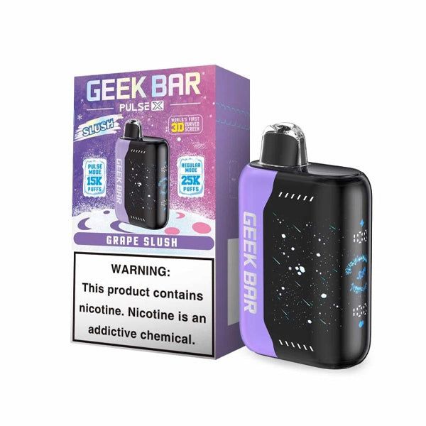 Geek Bar Pulse X LE 25K Disposable grape slush with packaging