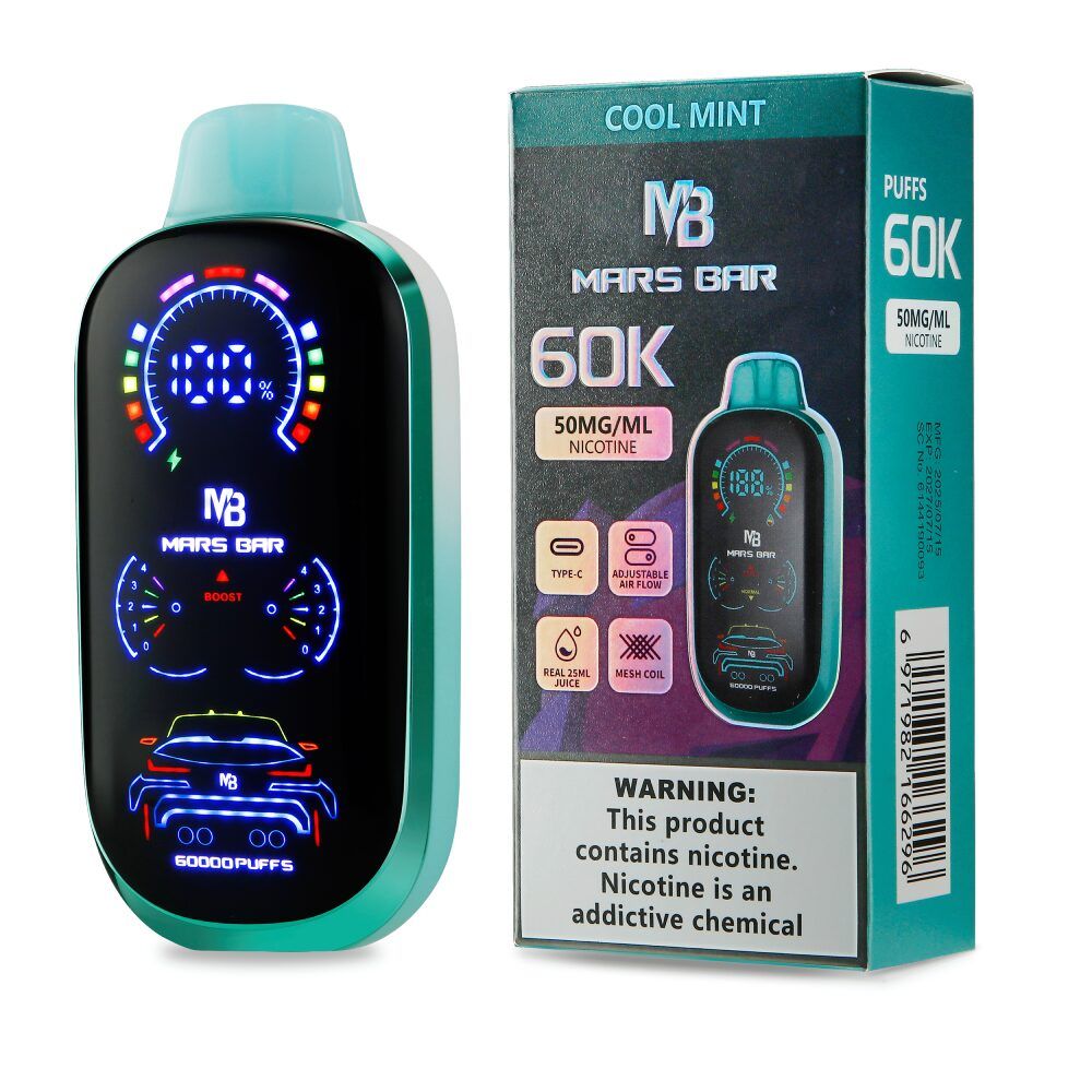 Mars Bar 60k Disposable Cool Mint with packaging