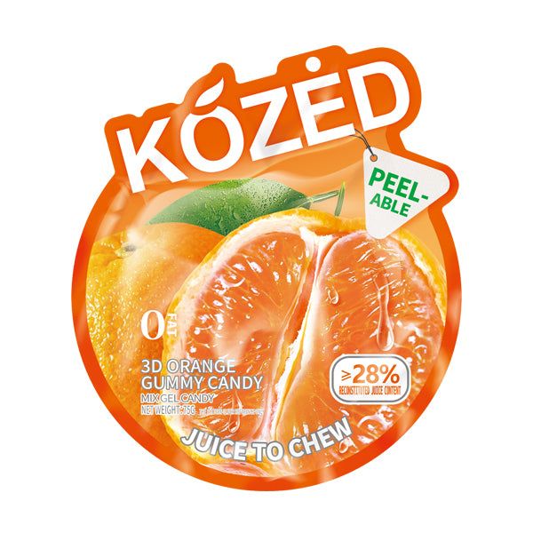 Kozed Peelable Gummy Candy packaging orange
