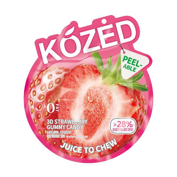 Kozed Peelable Gummy Candy packaging strawberry