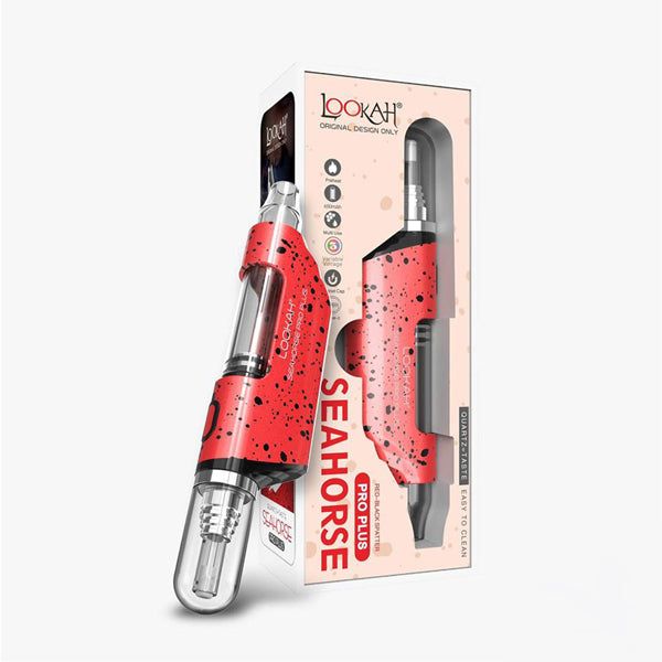 Lookah Seahorse Pro Plus Nectar Collector Wax Vaporizer (650mAh) red black
