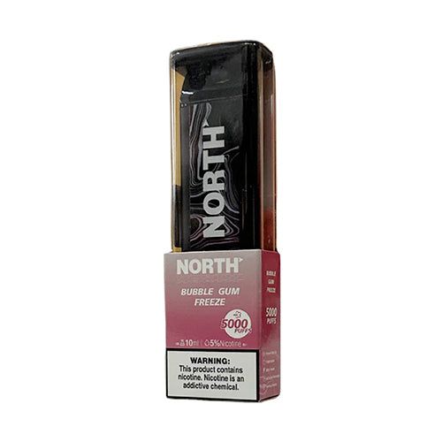 North Disposable 5000 Puffs 10mL 50mg bubblegum freeze packaging