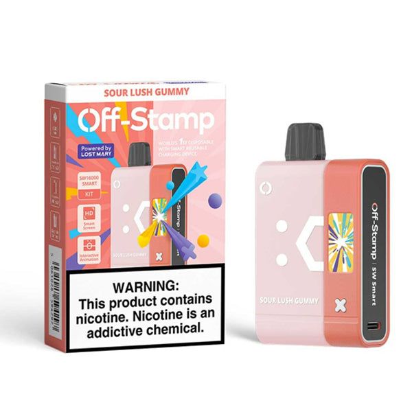 Off Stamp SW16000 Disposable 16K sour lush gummy with packaging