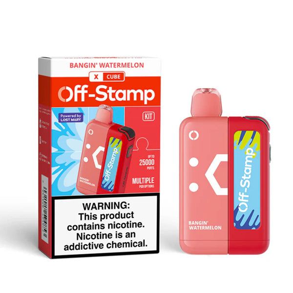 Off Stamp X Cube 25K Disposable (Disposable + Power Dock) bangin watermelon with packaging