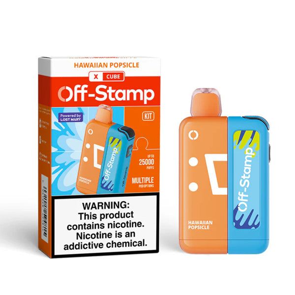 Off Stamp X Cube 25K Disposable (Disposable + Power Dock) hawaiian popsicle with packaging