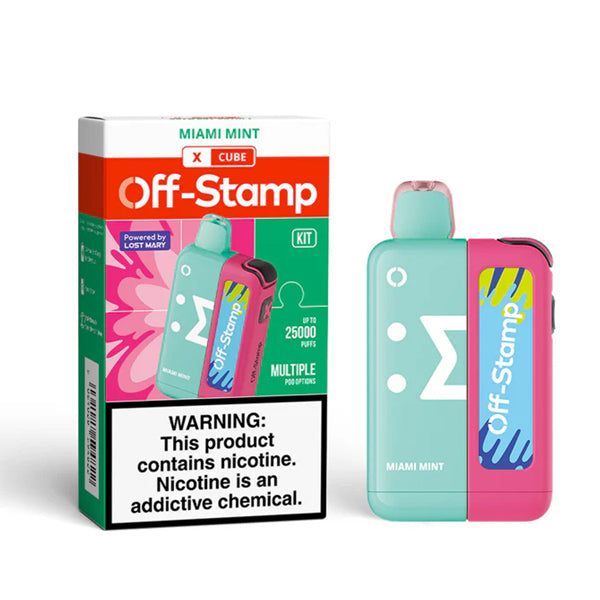 Off Stamp X Cube 25K Disposable (Disposable + Power Dock) miami mint with packaging