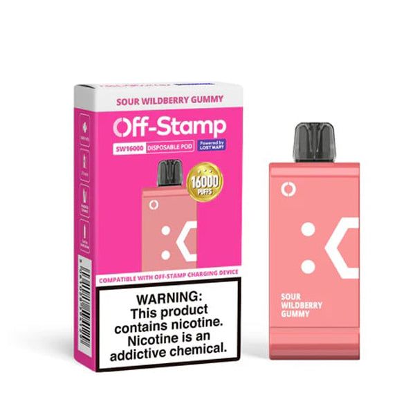Off Stamp SW16000 Disposable sour wildberry gummy with packaging