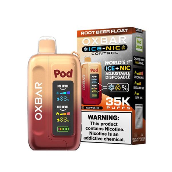 Oxbar Ice-Nic Control Pod Juice 35K Disposable root beer float with packaging