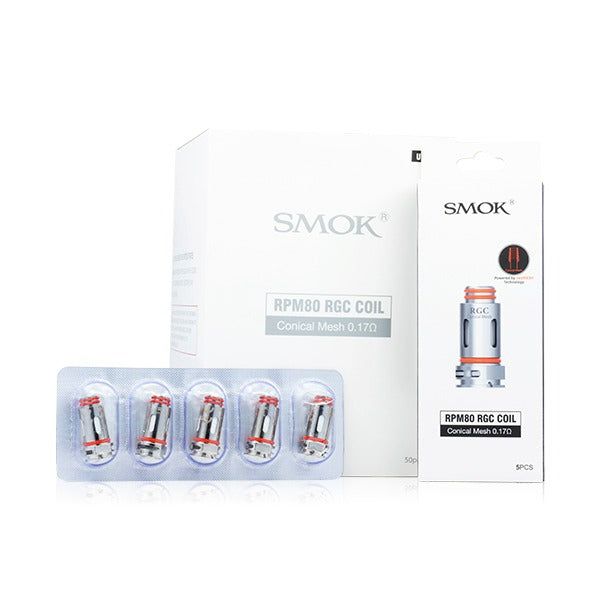 SMOK RGC Conical Mesh Coils 0.17ophm 5-Pack with packaging