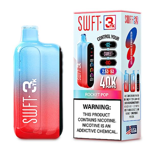 SWFT 3TK Nic + Sweet + Ice Control 40k Disposable rocket pop with packaging