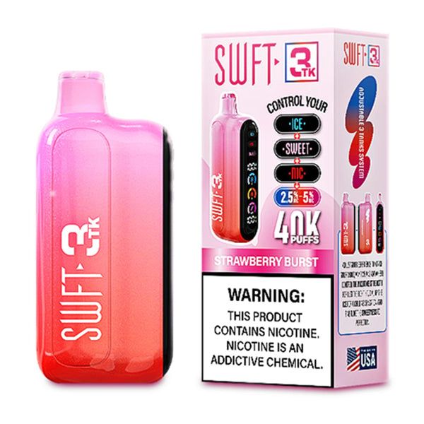 SWFT 3TK Nic + Sweet + Ice Control 40k Disposable strawberry burst with packaging