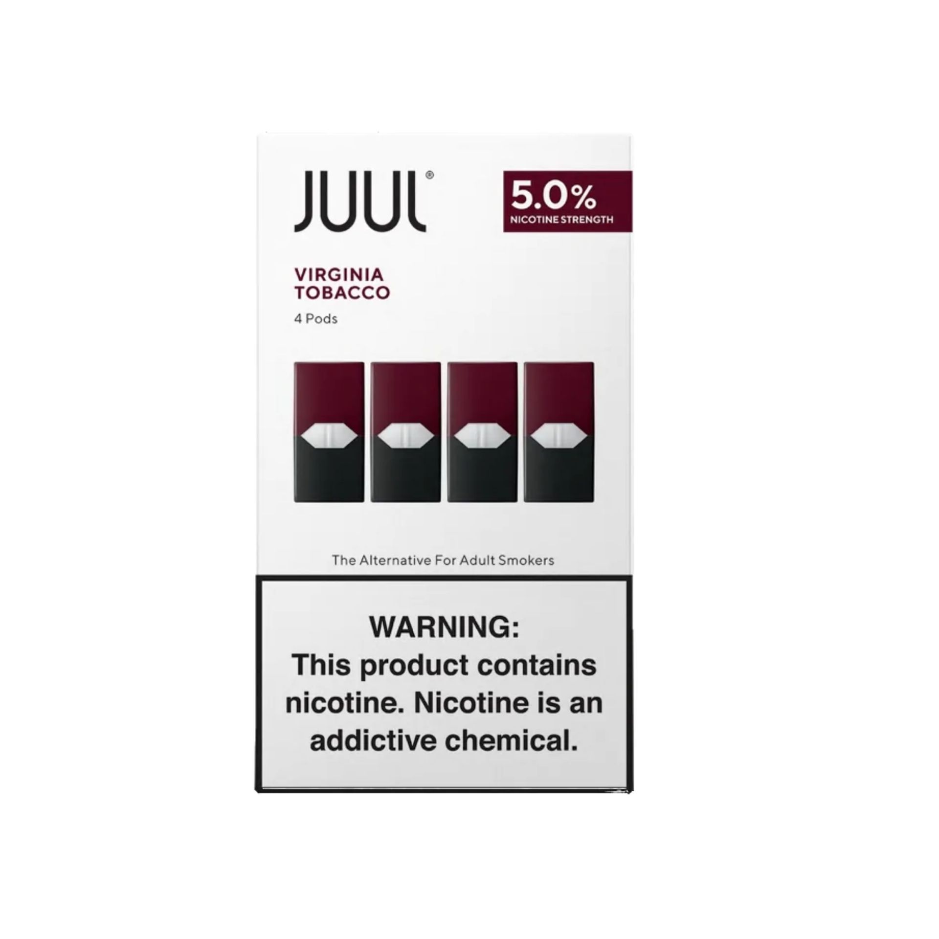 JUUL Pods (4-Pack) virginia tobacco 5.0% packaging