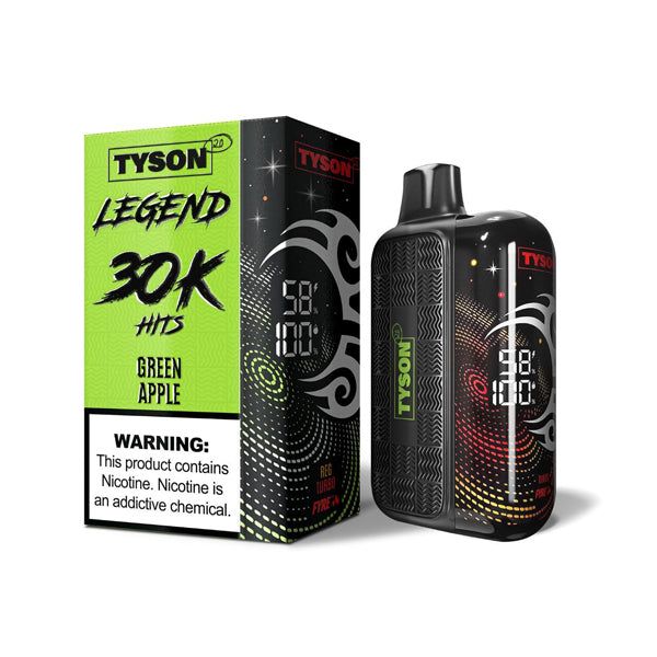 Tyson 2.0 Legend 30K Disposable Green Apple with packaging