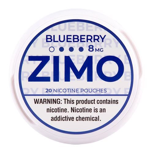 Zimo Oral Nicotine Pouches 3-8mg X20 Pouches 5-Cannister Pack Blueberry 8mg
