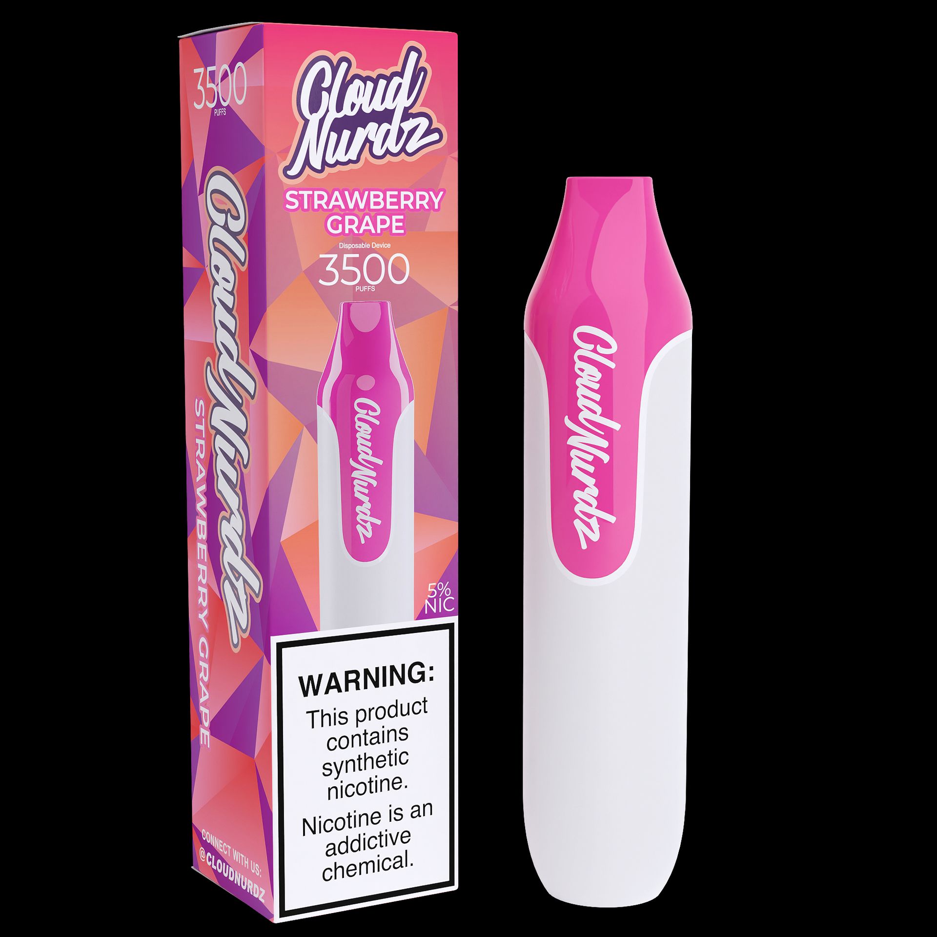 Cloud Nurdz Disposable Series | 10ml | 3500 Puffs Strawberry Grape with Packaging