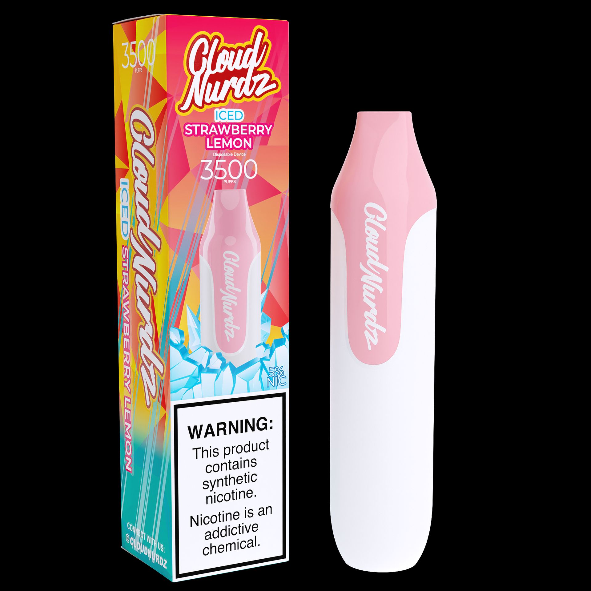 Cloud Nurdz Disposable Series | 10ml | 3500 Puffs Strawberry Lemon Ice with Packaging