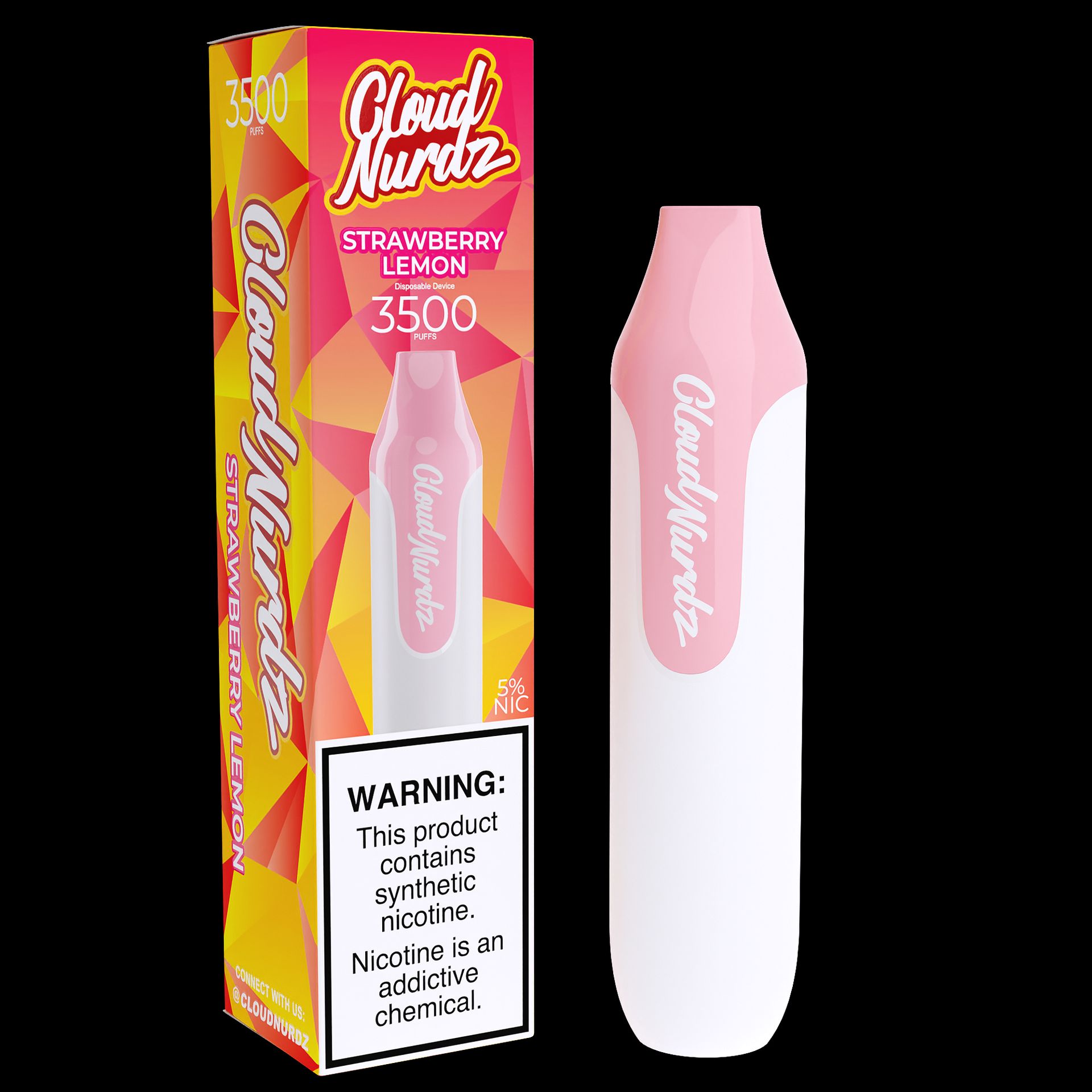 Cloud Nurdz Disposable Series | 10ml | 3500 Puffs Strawberry Lemon with Packaging