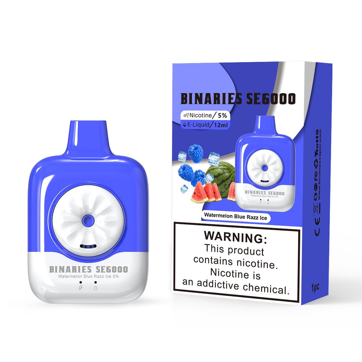 HorizonTech – Binaries Cabin Disposable SE | 6000 Puffs | 12mL | 50mg Watermelon Blue Razz Ice