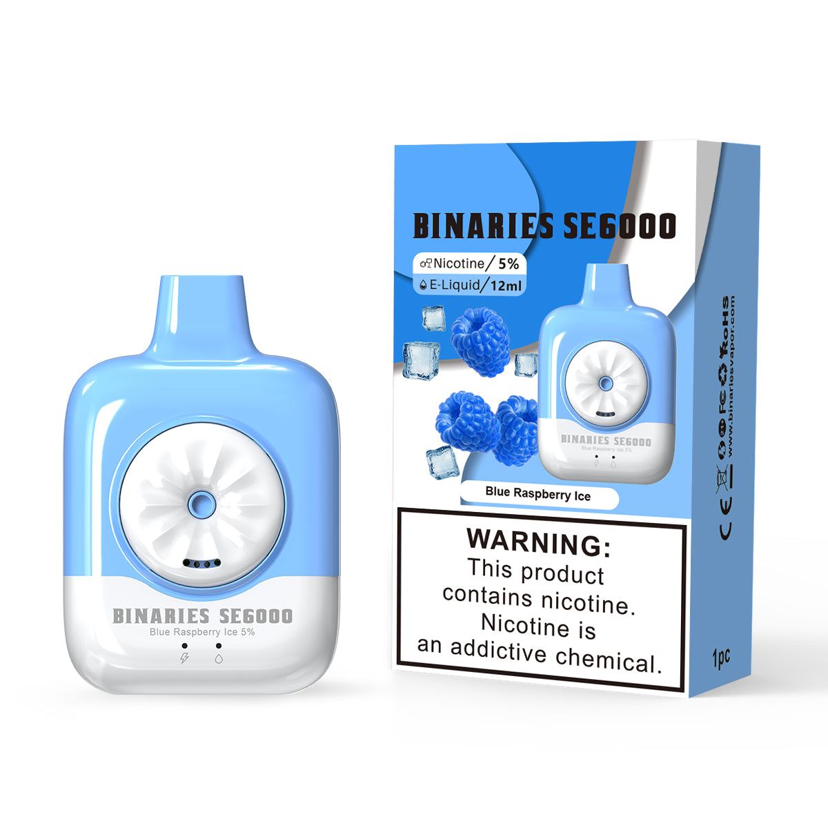 HorizonTech – Binaries Cabin Disposable SE | 6000 Puffs | 12mL | 50mg Blue Raspberry Ice