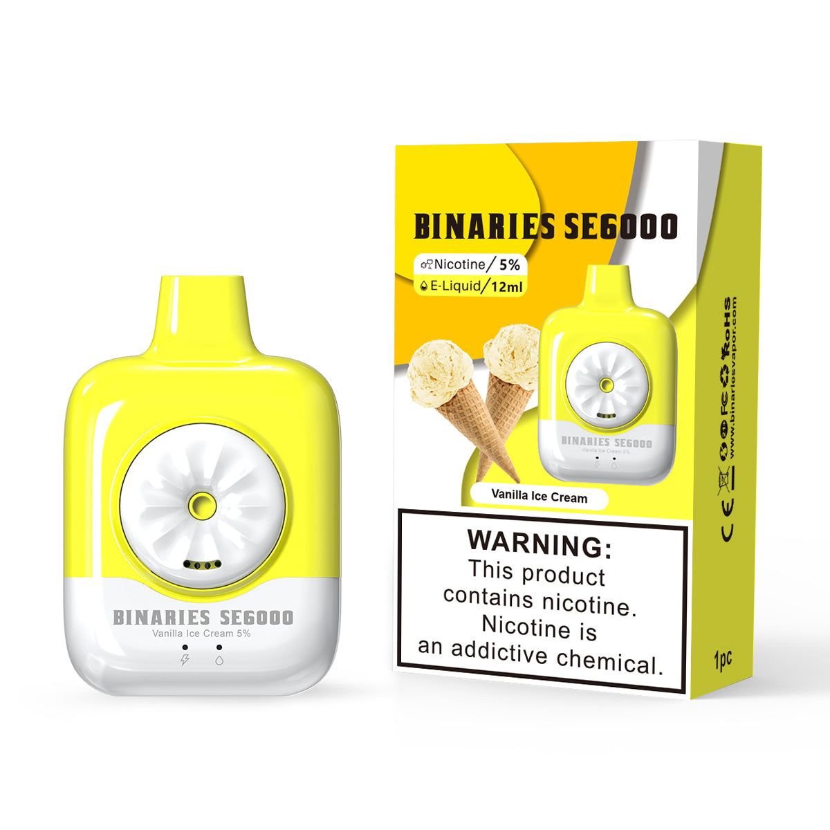 HorizonTech – Binaries Cabin Disposable SE | 6000 Puffs | 12mL | 50mg Vanilla Ice Cream