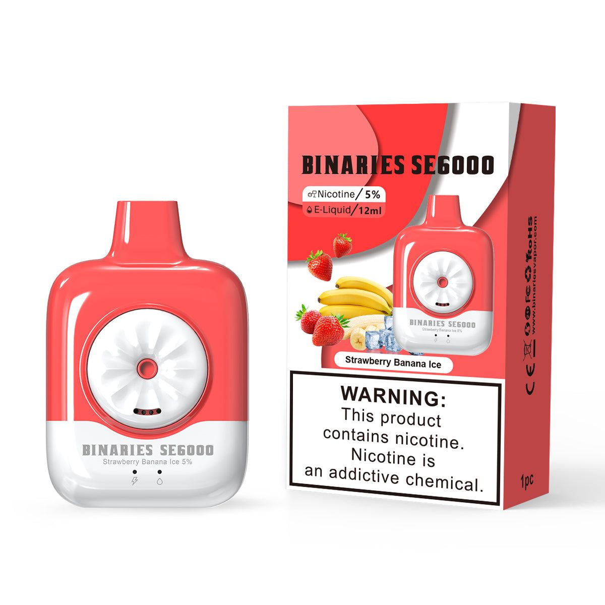 HorizonTech – Binaries Cabin Disposable SE | 6000 Puffs | 12mL | 50mg Strawberry Banana Ice