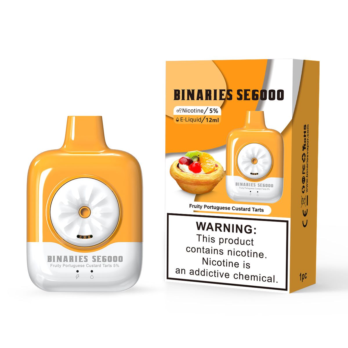 HorizonTech – Binaries Cabin Disposable SE | 6000 Puffs | 12mL | 50mg Fruity Portuguese Custart Tarts