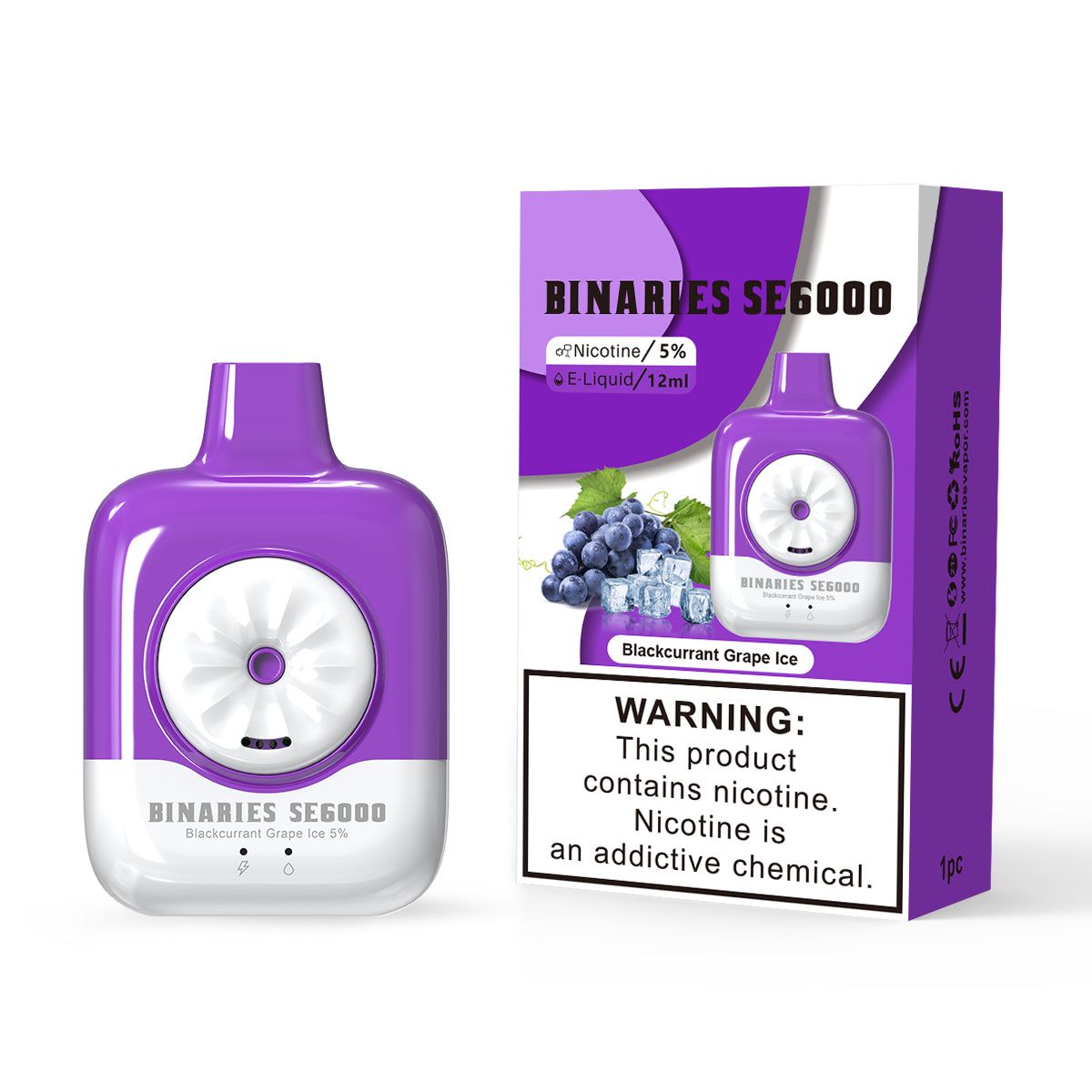 HorizonTech – Binaries Cabin Disposable SE | 6000 Puffs | 12mL | 50mg Blackcurrant Grape Ice