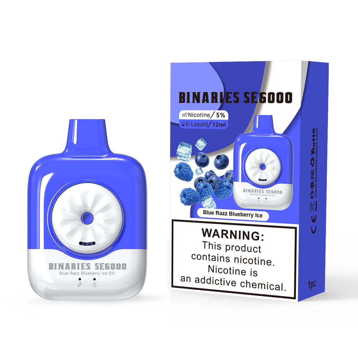 HorizonTech – Binaries Cabin Disposable SE | 6000 Puffs | 12mL | 50mg Blue Razz Blueberry Ice