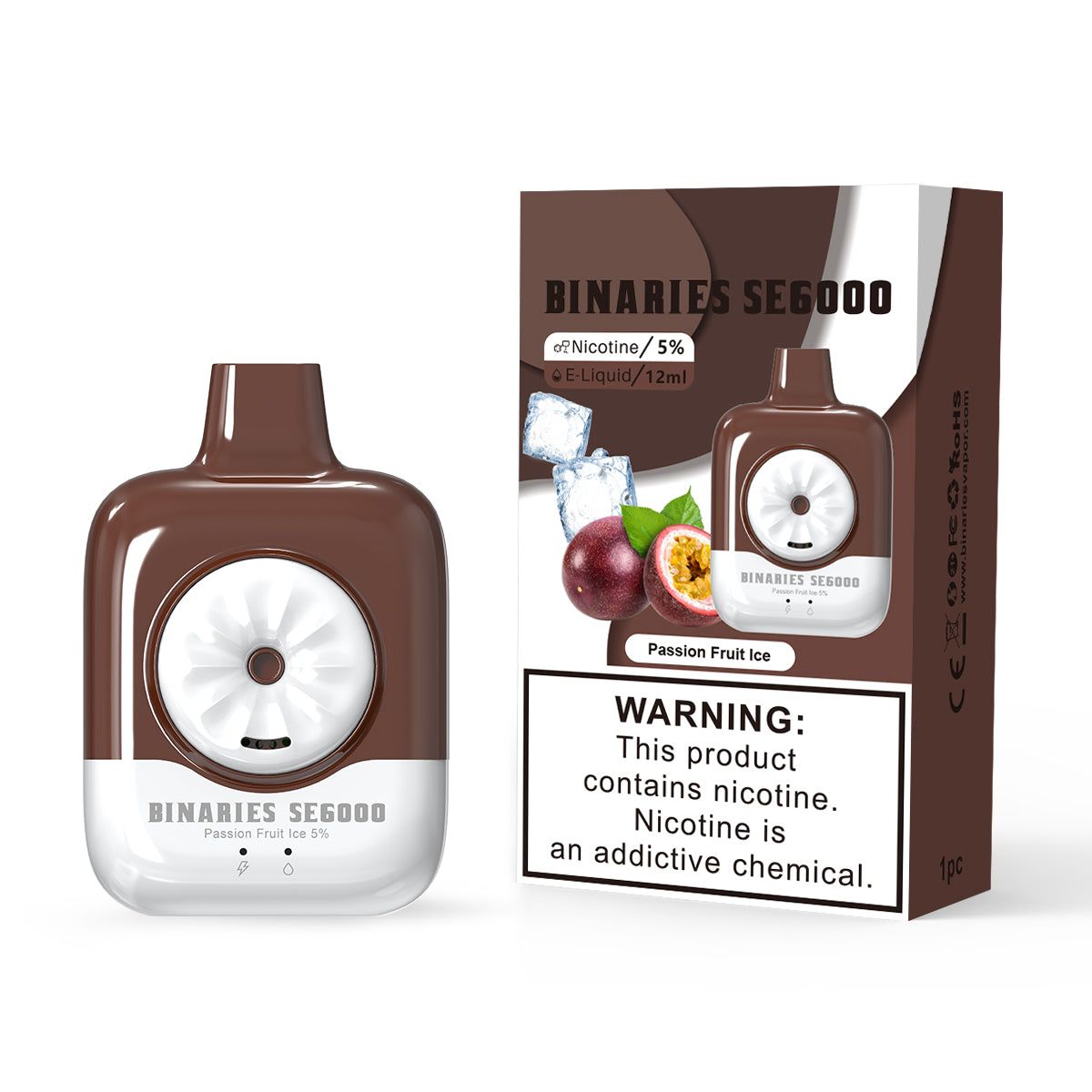 HorizonTech – Binaries Cabin Disposable SE | 6000 Puffs | 12mL | 50mg Passion Fruit Ice