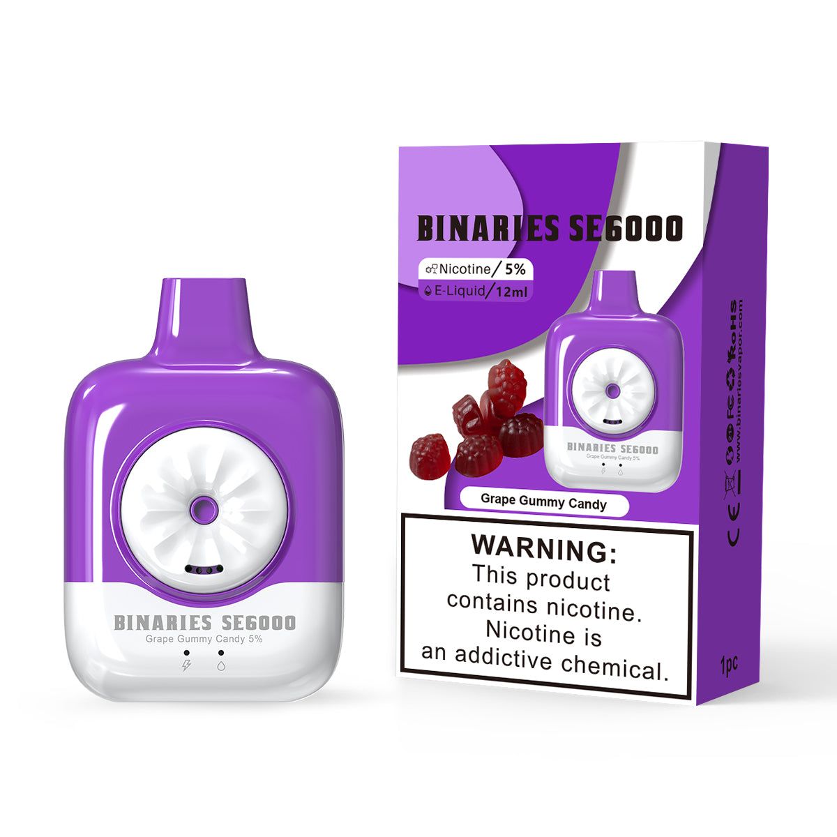 HorizonTech – Binaries Cabin Disposable SE | 6000 Puffs | 12mL | 50mg Grape Gummy Candy